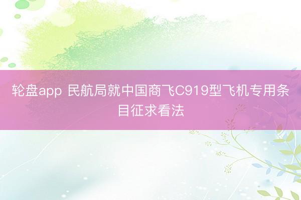 轮盘app 民航局就中国商飞C919型飞机专用条目征求看法