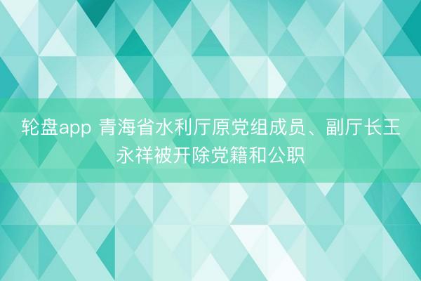 轮盘app 青海省水利厅原党组成员、副厅长王永祥被开除党籍和公职