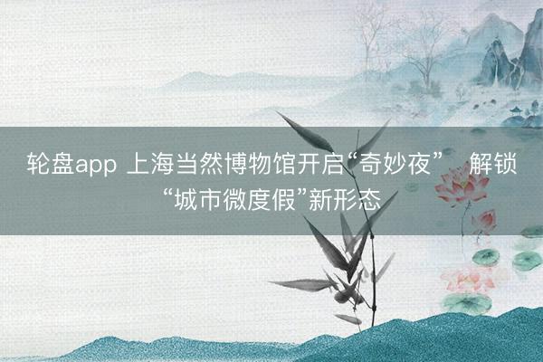 轮盘app 上海当然博物馆开启“奇妙夜” 解锁“城市微度假”新形态