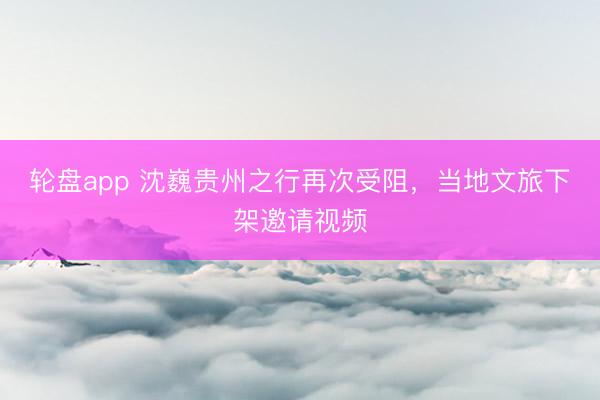 轮盘app 沈巍贵州之行再次受阻,当地文旅下架邀请视频