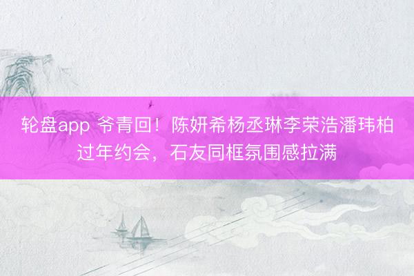 轮盘app 爷青回！陈妍希杨丞琳李荣浩潘玮柏过年约会，石友同框氛围感拉满