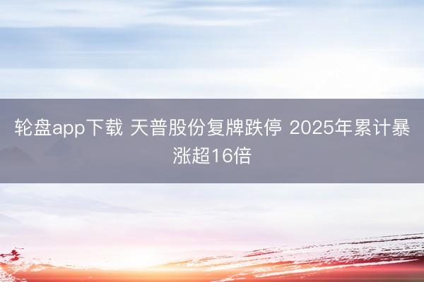 轮盘app下载 天普股份复牌跌停 2025年累计暴涨超16倍