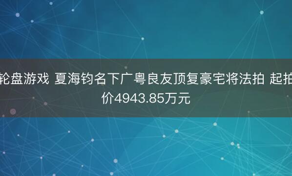 轮盘游戏 夏海钧名下广粤良友顶复豪宅将法拍 起拍价4943.85万元