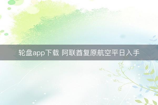 轮盘app下载 阿联酋复原航空平日入手