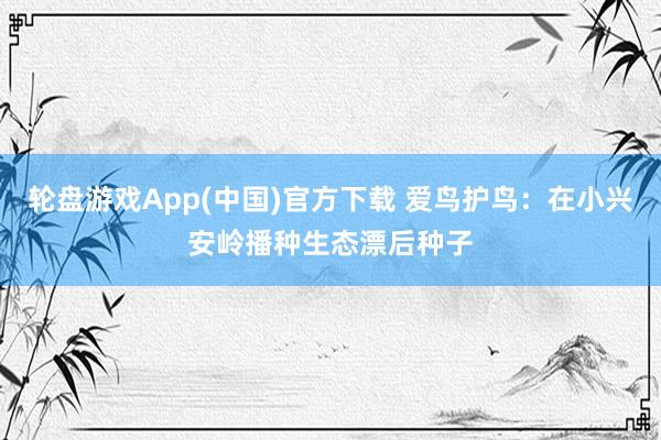 轮盘游戏App(中国)官方下载 爱鸟护鸟：在小兴安岭播种生态漂后种子