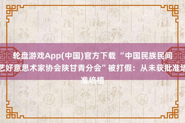 轮盘游戏App(中国)官方下载 “中国民族民间工艺好意思术家协会陕甘青分会”被打假：从未获批准培植