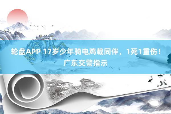 轮盘APP 17岁少年骑电鸡载同伴，1死1重伤！广东交警指示