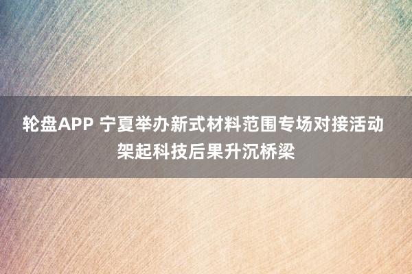 轮盘APP 宁夏举办新式材料范围专场对接活动 架起科技后果升沉桥梁