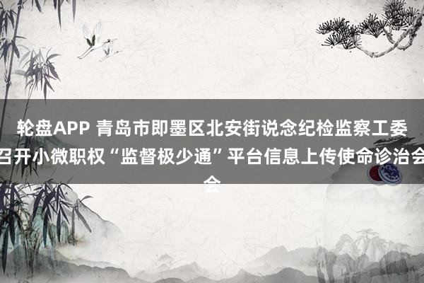 轮盘APP 青岛市即墨区北安街说念纪检监察工委召开小微职权“监督极少通”平台信息上传使命诊治会