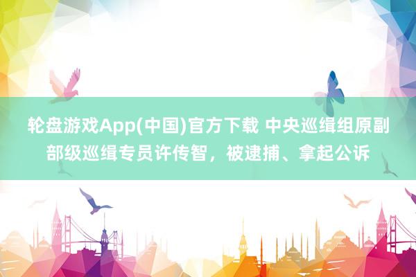 轮盘游戏App(中国)官方下载 中央巡缉组原副部级巡缉专员许传智，被逮捕、拿起公诉