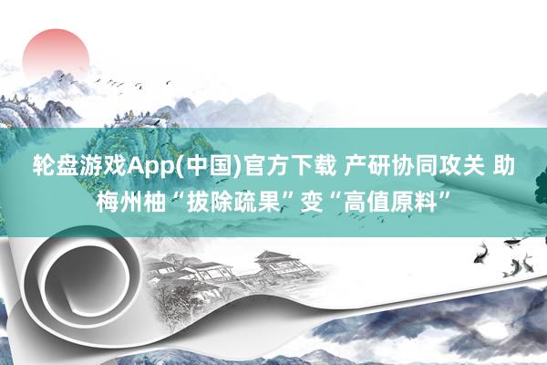 轮盘游戏App(中国)官方下载 产研协同攻关 助梅州柚“拔除疏果”变“高值原料”
