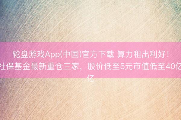 轮盘游戏App(中国)官方下载 算力租出利好！社保基金最新重仓三家，股价低至5元市值低至40亿