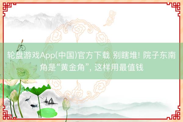 轮盘游戏App(中国)官方下载 别瞎堆! 院子东南角是“黄金角”， 这样用最值钱