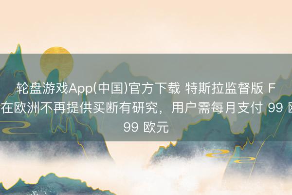 轮盘游戏App(中国)官方下载 特斯拉监督版 FSD 在欧洲不再提供买断有研究，用户需每月支付 99 欧元